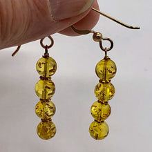 Load image into Gallery viewer, Amber 4 Bead 14K Gold Filled Drop/Dangle Earrings | 2" Long | Yellow | 1 Pair |