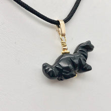 Load image into Gallery viewer, Obsidian Diplodocus Dinosaur with 14K Gold-Filled Pendant 509259OBG - PremiumBead Alternate Image 10