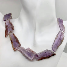 Load image into Gallery viewer, Amethyst Flat Irregular Rectangle Bead Strand | 43x18 to 35x18x3mm | 11 Beads |