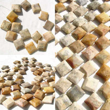 Load image into Gallery viewer, 2 Designer Fossilized Coral Unique Square Beads 008933 - PremiumBead Alternate Image 4