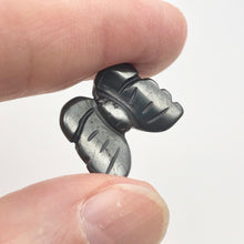 Load image into Gallery viewer, Iron Butterfly Carved Hematite Worry-Stone Figurine | 21x18x5mm | Silver Black - PremiumBead Alternate Image 5