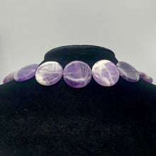 Load image into Gallery viewer, Chevron Amethyst Round coin | 30x7mm | Purple White | 13 Bead(s)