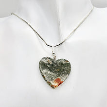 Load image into Gallery viewer, Limbcast Agate Agate Valentine Heart Silver Pendant | 28x28x2mm | Moss Green | - PremiumBead Alternate Image 3