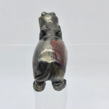 Load image into Gallery viewer, Hematite and Jasper Hippopotamus Figurine | 60x38x24mm | Graphite/Red | 89.9g - PremiumBead Alternate Image 4