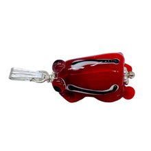 Load image into Gallery viewer, Lampwork Glass Frog Sterling Silver Frog | 1" Long | Red | 1 Pendant |