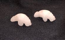Load image into Gallery viewer, Grace 2 Carved Icy Rose Quartz Manatee Beads | 21x11x9mm | Pink - PremiumBead Alternate Image 6