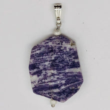 Load image into Gallery viewer, Purple Flower Sodalite Sterling Silver Pendant | Purple/White | 2 1/4" Long |