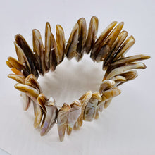 Load image into Gallery viewer, Bronze Mussel Shell Double Drill Plank Bracelet | 7 to 8 Inch" long | 30 Beads|