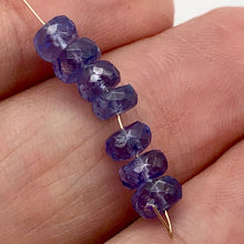 Load image into Gallery viewer, Tanzanite Faceted Roundel Beads | 5mm | Blue | 7 Bead(s)