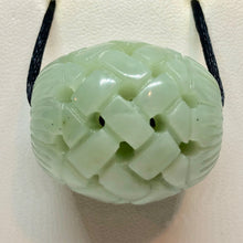 Load image into Gallery viewer, Basket Weave Carved 30x26mm Jade Barrel Bead 10798 | 30x26mm | Green - PremiumBead Primary Image 1
