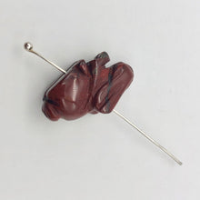 Load image into Gallery viewer, Hoppity 2 Hand Carved Brecciated Jasper Bunny Rabbit Beads | 22x12x10m | Red - PremiumBead Alternate Image 2