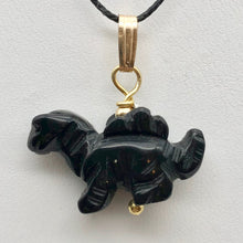 Load image into Gallery viewer, Obsidian Dinosaur Pendant Stegosaurus and 14Kgf Pendant 509258OBG - PremiumBead Primary Image 1