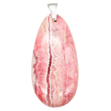 Load image into Gallery viewer, 1 Natural Lacy Pink Rhodochrosite 60x30mm Sterling Silver Pendant