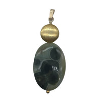 Load image into Gallery viewer, Ocean Jasper 14K Gold Filled Oval Pendant | 2" Long | Green | 1 Pendant |