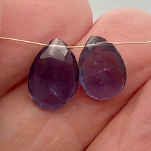 Load image into Gallery viewer, Pair 2.8cts Each Indigo Iolite Faceted Teardrop Beads | 11x8mm | 5.6tcw |
