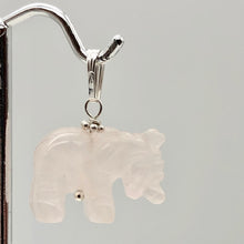 Load image into Gallery viewer, Rose Quartz Elephant Pendant Necklace|Semi Precious Stone Jewelry|Silver Pendant
