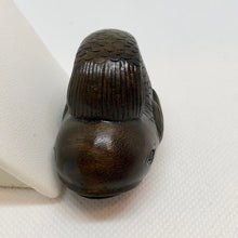 Load image into Gallery viewer, Carved & Signed Fish Dark Teak Ojime/Netsuke Bead - PremiumBead Alternate Image 3