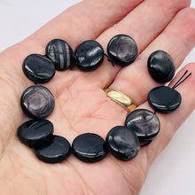 Load image into Gallery viewer, 2 Silver Mirrors Hypersthene 15mm Disc for Jewelry Making 7425