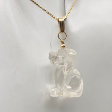 Load image into Gallery viewer, Semi Precious Stone Jewelry Faithful Dog Pendant Necklace of Quartz/Gold - PremiumBead Primary Image 1