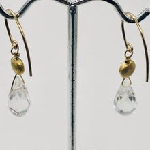 Load image into Gallery viewer, Facetted Quartz 14K Gold Filled Briolette Earrings | 1 1/2" Long | Clear | 1 |