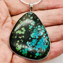 Load image into Gallery viewer, Natural Turquoise 90ct Sterling Silver Pendant | 2 1/2x1 3/4" | Blue/Black | 1 |