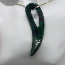 Load image into Gallery viewer, Ruby Zoisite Gemstone Comma Pendant | 94x28x6mm | Green/Red | 1 Pendant |