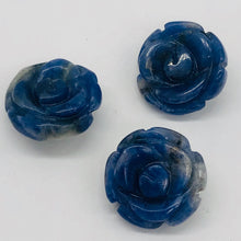 Load image into Gallery viewer, Charm 3 Hand Carved Blue Sodalite Rose Beads 10180P