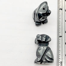 Load image into Gallery viewer, Companion Hematite Puppy Dog Figurine Worry Stone | 20x12x10mm | Silvery