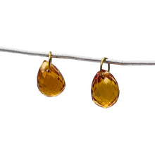 Load image into Gallery viewer, Fiery Orange Sapphire 18K Briolette Bead Pendant Pair | 5x4mm | 1.65tcs | 2 |