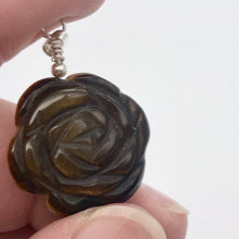 Load image into Gallery viewer, Hand Carved Tigereye Rose Flower Pendant | 1.5" Long | 509290TES - PremiumBead Alternate Image 10