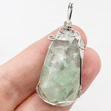 Load image into Gallery viewer, 17 Gram Green Fluorite Silver Wire-Wrapped Pendant | 2" Long |
