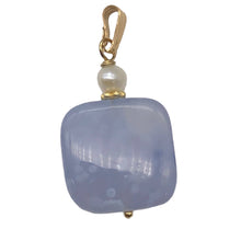 Load image into Gallery viewer, Blue Chalcedony 14K Gold Filled Drop Pendant | 1 1/4" Long |