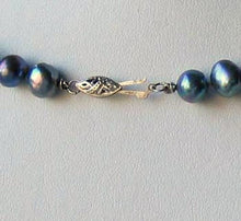 Load image into Gallery viewer, Blue Peacock Baroque Freshwater Pearl & Silver 22 inch Necklace 9814 - PremiumBead Alternate Image 4