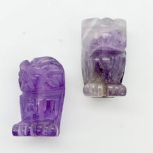 Load image into Gallery viewer, Hand-Carved Natural Amethyst Owl Bead Figurine | 21x12x9mm | Purple - PremiumBead Alternate Image 8