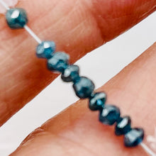 Load image into Gallery viewer, Blue Diamond Faceted Roundel Beads | 3-2.6mm | 9 Beads | ~1.0 carat |10597A