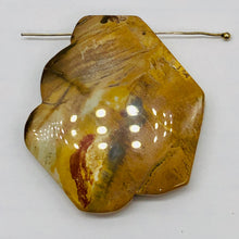 Load image into Gallery viewer, Fossilized Wood Irregular Flat Briolette | 48x40x7mm | Tan/Red | 1 Pendant Bead|