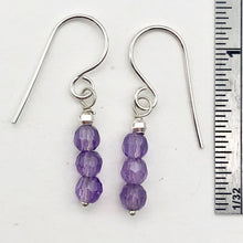Load image into Gallery viewer, AAA Natural Faceted Amethyst Round 4mm beads Earrings | 1" Long | Purple |