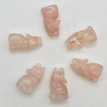 Load image into Gallery viewer, Howling New Moon 2 Carved Rose Quartz Wolf Coyote Beads | 21x11x8mm | Pink - PremiumBead Alternate Image 10