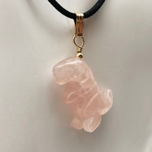 Load image into Gallery viewer, Rose Quartz Tyrannosaurus Rex Dinosaur Pendant Necklace|14k Gold Filled Jewelry - PremiumBead Alternate Image 8