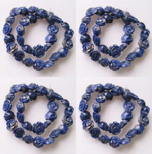 Load image into Gallery viewer, 12 Hand Carved Blue Sodalite Rose Beads 10180AHS - PremiumBead Alternate Image 2