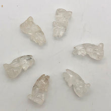 Load image into Gallery viewer, Howling New Moon 2 Carved Clear Quartz Wolf Coyote Beads | 21x11x8mm | Clear - PremiumBead Alternate Image 3