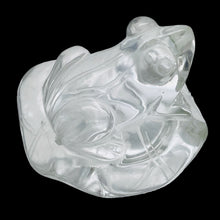 Load image into Gallery viewer, Quartz Frog on Lilly Pad Carving | 30x45x45mm | Clear | 1 Figurine |