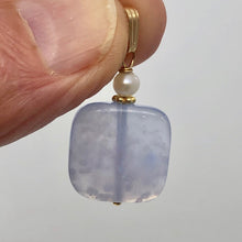 Load image into Gallery viewer, Blue Chalcedony 14K Gold Filled Drop Pendant | 1 1/4" Long |