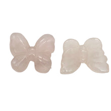 Load image into Gallery viewer, Flutter 2 Carved Rose Quartz Butterfly Beads | 21x17x5mm | Pink