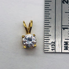 Load image into Gallery viewer, Cubic Vermeil Crystal Drop/Dangle Pendant | 1/2" Long | Clear/Gold | 1 Pendant |