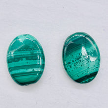 Load image into Gallery viewer, Natural Malachite Oval Coin Beads | Green | 18x13x4mm | 2 Beads |
