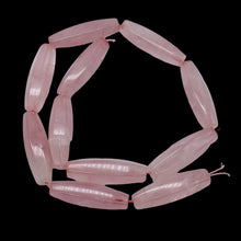 Load image into Gallery viewer, Designer Natural Rose Quartz 35x11mm Bead Strand 110450