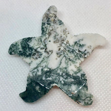 Load image into Gallery viewer, Tree Agate Carved Starfish Pendant Bead | 61x57x11mm | White with Forst Green - PremiumBead Alternate Image 4