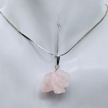 Load image into Gallery viewer, Trumpeting Rose Quartz Elephant & Solid Sterling Silver Pendant 508570S
