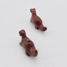 Load image into Gallery viewer, Dinosaur 2 Carved Brecciated Jasper Diplodocus Beads | 25x11.5x7.5mm | Red - PremiumBead Alternate Image 7